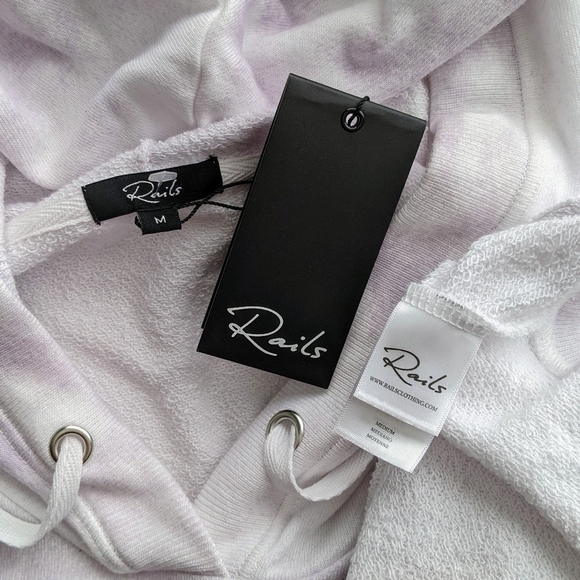 Rails Sweatshirt Pullover Hooded Cloud Tie Dye Cotton Modal Lavender M NWT - Picture 11 of 12